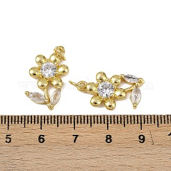 Brass Micro Pave Cubic Zirconia Pendants&nbsp;KK-I358-034G