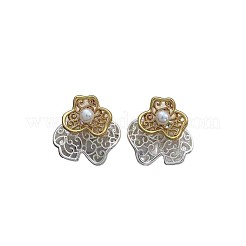 Alloy & Imitation Pearl Stud Earrings&nbsp;WG51E44-01