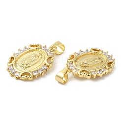 Rack Plating Brass Micro Pave Cubic Zirconia Pendants&nbsp;KK-M252-04G