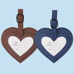 2Pcs 2 Colors PU Leather Luggage Bag Tags&nbsp;AJEW-GF0011-46C