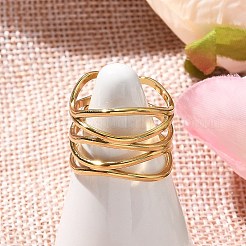 304 Stainless Steel Multilayer Open Cuff Rings for Women&nbsp;LS-RJEW-Z077-01G-02