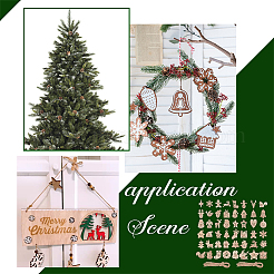 2 Sets 2 Styles Christmas Advent Calendar Number Wooden Numbers Pendant Decorations&nbsp;AJEW-NB0005-40