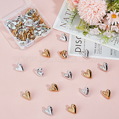 50Pcs 2 Colors Opaque Resin Heart Drawing Pins&nbsp;AJEW-ME00018