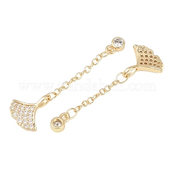 Brass Micro Pave Clear Cubic Zirconia Pendants&nbsp;KK-H257-02G