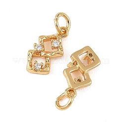 SHEGRACE Brass Micro Pave Clear Cubic Zirconia Charms&nbsp;XGRQ4N318-728G