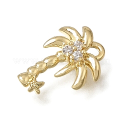 Brass Micro Pave Clear Cubic Zirconia Charms&nbsp;KK-A302-05G