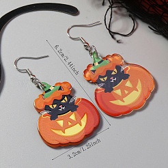 Halloween Pumpkin Alloy Dangle Earrings&nbsp;XN8797-3