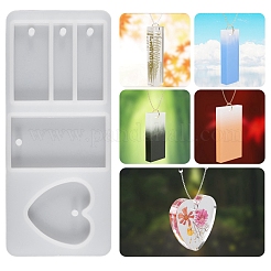 Rectangle and Heart DIY Silicone Pendant Molds&nbsp;PW-WG77152-01