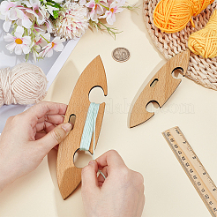 1Set Wood Knitting Looms Shuttles Set&nbsp;WOOD-BC0001-38D