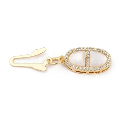 Brass Micro Pave Clear Cubic Zirconia Box Clasps&nbsp;LS-KK-U051-01G-04