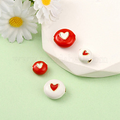 4Pcs 4 Styles Brass Enamel Beads&nbsp;KK-YW0003-01