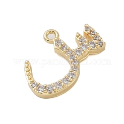 Rack Plating Brass Micro Pave Clear Cubic Zirconia Pendants&nbsp;KK-A224-03E-G