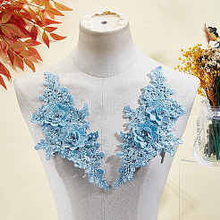 2 Pairs Polyester Embroidery Costume Accessories&nbsp;DIY-CY0002-92A