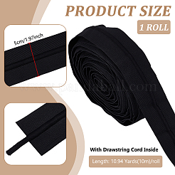 10m Flat Polyester Elastic Cord with Drawstring Cord Inside&nbsp;EW-BC0001-08A