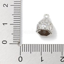 Rack Plating Brass Micro Pave Clear Cubic Zirconia Bead Cap Bails&nbsp;KK-L224-003P