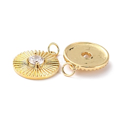 Brass Micro Pave Cubic Zirconia Pendants&nbsp;ZIRC-P092-016G-RS
