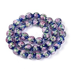 Handmade Foil Glass Beads Strands&nbsp;FOIL-N033-04B