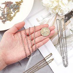PVD Vacuum Plating Classic Plain 304 Stainless Steel Mens Womens Cable Chain for Necklace&nbsp;STAS-UN0005-34