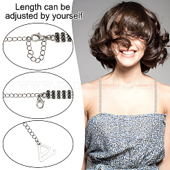 4 Pairs 4 Styles Rhinestone Chain Non-slip Bra Straps&nbsp;FIND-GO0002-51