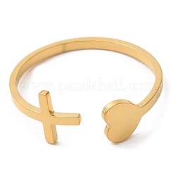 304 Stainless Steel Open Cuff Ring&nbsp;RJEW-Z026-03G