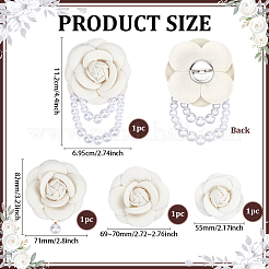 4Pcs 4 Styles Felt & Alloy Lapel Pins for Clothes&nbsp;JEWB-PH0001-64