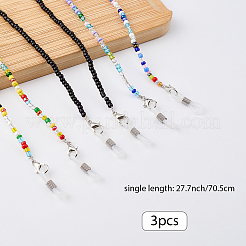3Pcs 3 Colors Glass Beaded Eyeglasses Chains&nbsp;AJEW-DJ0004-39