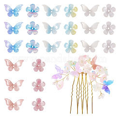 40Pcs 8 Styles Opaque & Transparent Cellulose Acetate Beads&nbsp;RESI-TA0003-51