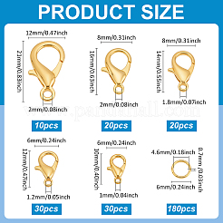 110Pcs 5 Styles Zinc Alloy Lobster Claw Clasps&nbsp;FIND-ME0001-79G