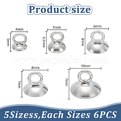 30Pcs 5 Styles 201 Stainless Steel Bead Cap Pendant Bails&nbsp;STAS-LP0001-24