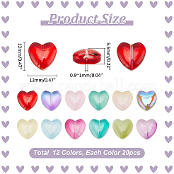 240Pcs 12 Colors Transparent Spray Painted Glass Beads&nbsp;GLAA-PH0003-27