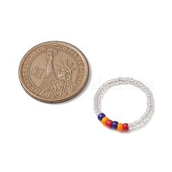 5Pcs Glass Seed Beads Stretch Rings for Women&nbsp;RJEW-JR00734
