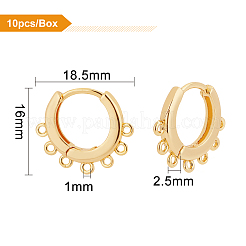 Brass Huggie Hoop Earring Findings&nbsp;KK-BC0006-25G-NF