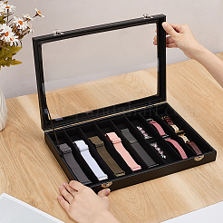 8 Grids PU Leather Jewelry Watch Band Organizer Display Boxes&nbsp;CON-WH0107-80