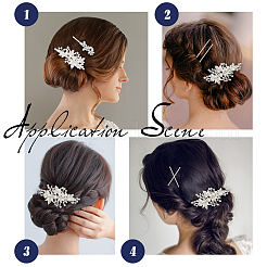 14Pcs 4 Style Wedding Bridal Alloy Rhinestone Hair Bobby Pins&nbsp;DIY-GA0003-90