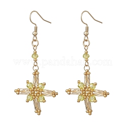 Star Glass Seed Beads Dangle Earrings&nbsp;EJEW-MZ00664-01