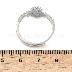 Brass Micro Pave Cubic Zirconia Finger Rings&nbsp;RJEW-D318-03P