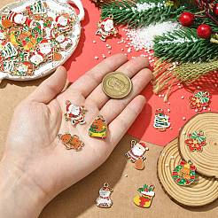 40Pcs 10 Styles Christmas Alloy Enamel Pendants&nbsp;FIND-CJ0003-32