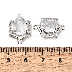Brass Micro Pave Cubic Zirconia and Glass Links Connector Charms&nbsp;GL-CBA86BA-01P-C