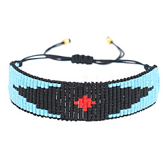 Gothic Glass Seed Beaded Braided Bead Bracelets for Women&nbsp;KY2534
