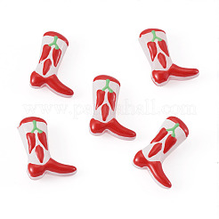 5Pcs Boot Baking Paint Glass Enamel  Beads&nbsp;LAMP-TADJ0001-08E