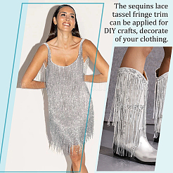 10 Yards Polyester Fringe Lace Trim&nbsp;DIY-WH0308-499B