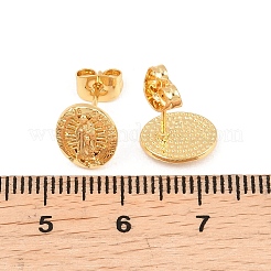 Religion Brass Stud Earrings&nbsp;EJEW-F405-23G