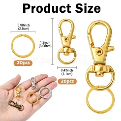 DIY Alloy Swivel Lobster Claw Clasps & Iron Split Key Rings Keychain Finding Kits&nbsp;DIY-YW0010-44AB
