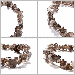 Smoky Quartz Chips Stretch Bracelets&nbsp;BJEW-JB01308-05