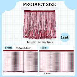 1 Yard Glass Beaded Tassel Ribbon&nbsp;DIY-FG0010-38D