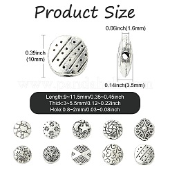 100Pcs 10 Styles Tibetan Style Alloy Beads&nbsp;FIND-CJ0005-62