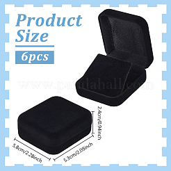 Square Velvet Badge Display Boxes&nbsp;CON-WH0095-253