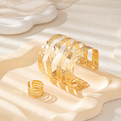 Alloy Multilayer Cuff Bangles & Cuff Rings Sets&nbsp;FS-WG89442-01