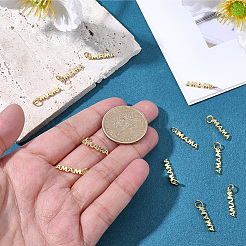 15Pcs Mother's Day Brass Pendants&nbsp;KK-SC0007-52