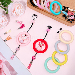 12Pcs 12 Colors Ring Silicone Beads&nbsp;SIL-BM0001-11